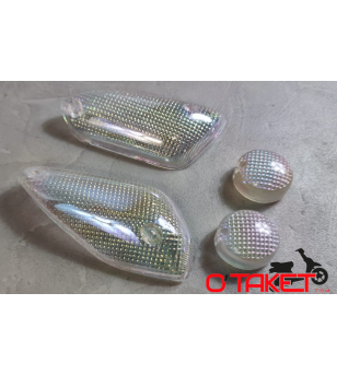 Cabochons de clignotants nacré AV et AR Nitro/Aerox adaptable MBK/YAMAHA →2013