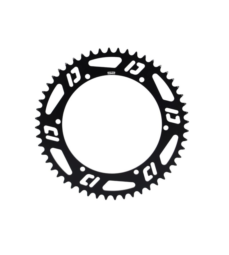 COURONNE CYCLO DOPPLER OPEN ALU CNC NOIR 52 DTS POUR PORTE COURONNE DOPPLER ET F.E