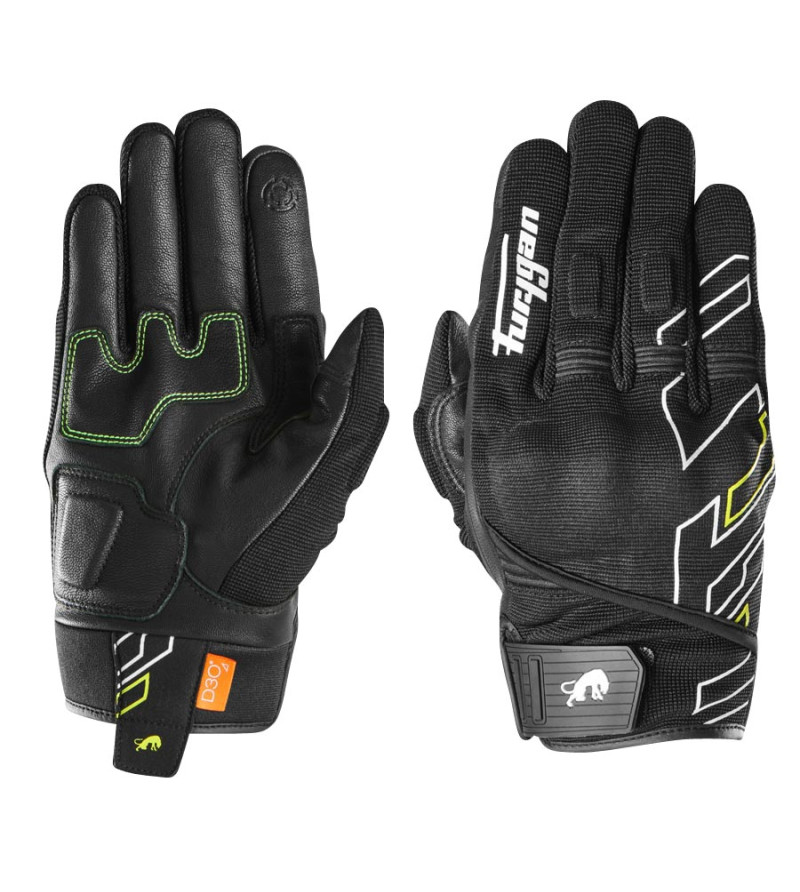 GANT FURYGAN ÉTÉ JET NEON D3O® NOIR/FLUO TAILLE XL (PR)