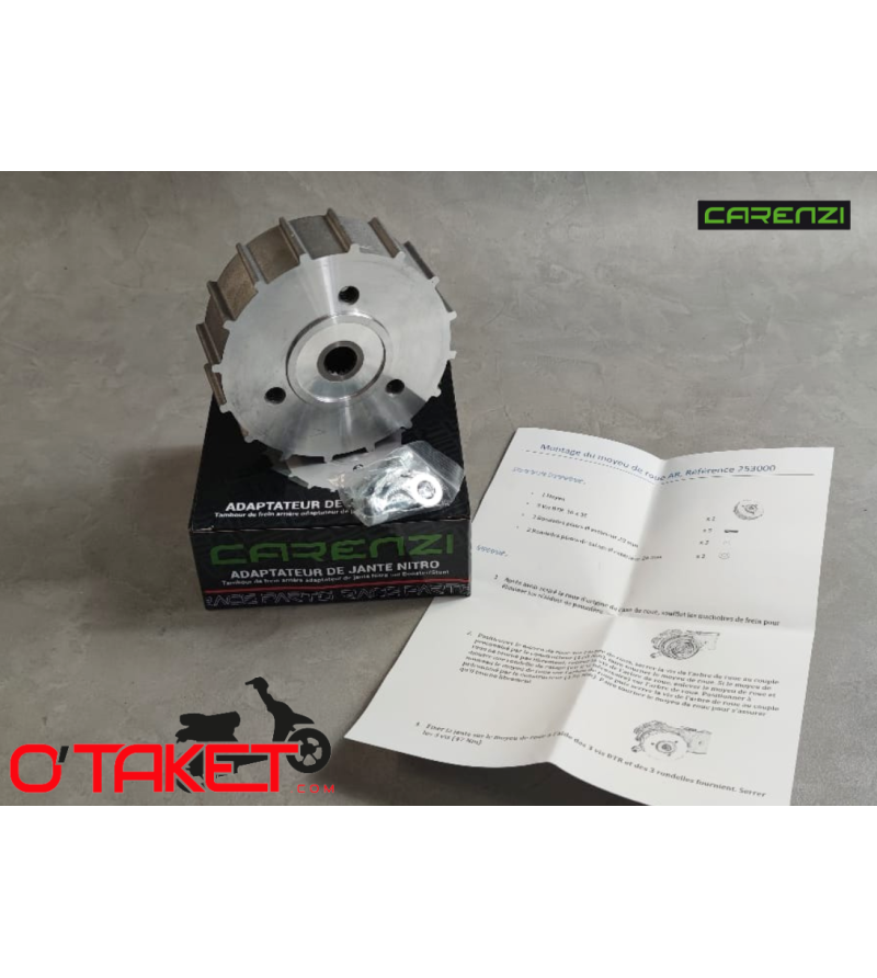 Adaptateur de jante de nitro"CARENZI" Booster/Bw's/Stunt/Slider adaptable MBK/YAMAHA Accueil sur le site du spécialiste des d...