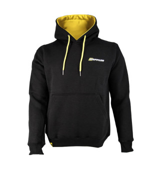 SWEAT A CAPUCHE DOPPLER NOIR/JAUNE- TAILLE XXL