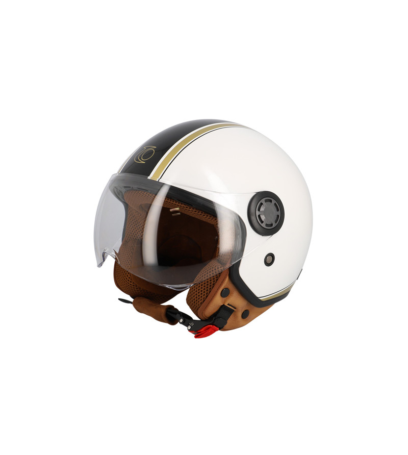 CASQUE JET TRENDY JT-306 DV BLANC CREME/MARRON CLAIR  T63-64 XXL - CE 22-06
