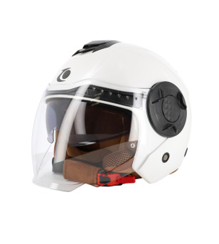 CASQUE JET TRENDY JT-406 DV BLANC PERLE/MARRON CLAIR T5 3-54 XS - CE 22-06