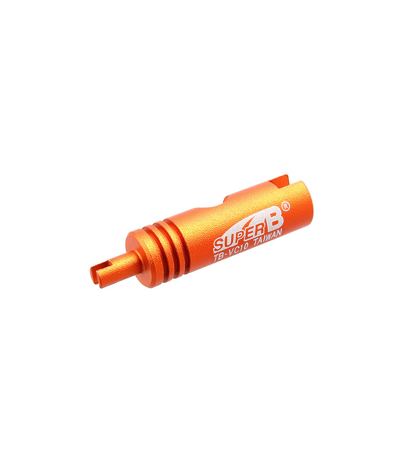 DEMONTE OBUS DE VALVE SHRADER/PRESTA SUPER B TB-VC10 ORANGE (CLASSIC)