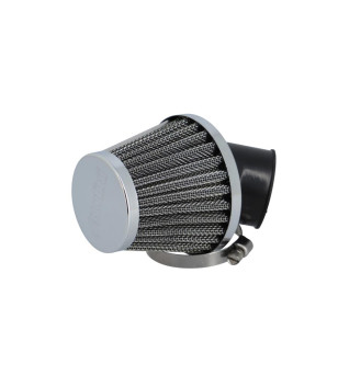 FILTRE A AIR ACIER POLINI TYPE K&N D.38 COUDE 45°