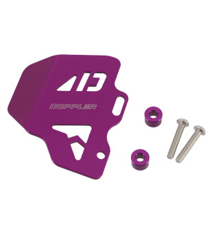 PLATINE PROTECTION ALU MAITRE CYLINDRE FREIN ARRIERE MECABOITE DOPPLER VIOLET ENTRAXE4050