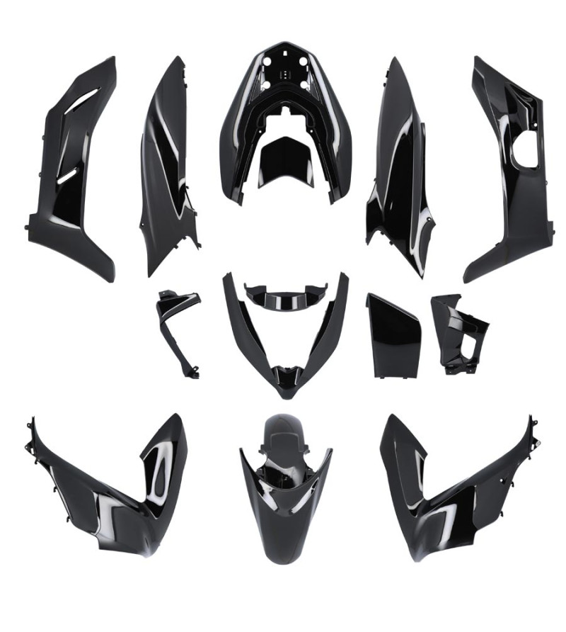 CARROSSERIE/CARENAGE MAXI SCOOTER TUN'R KIT HONDA PCX 125 2018-2020 NOIR BRILLANT (14PCS)