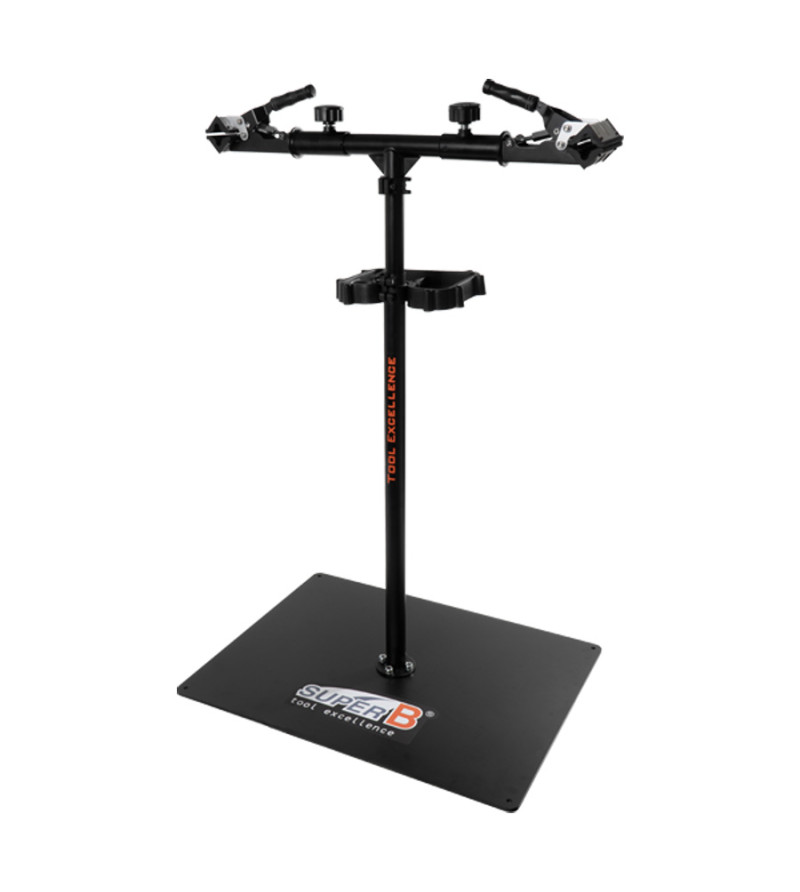 PIED D'ATELIER VELO SUPER B TB-WS41 DOUBLE PINCE AVEC TABLETTE (SANS PL