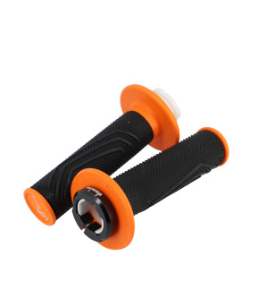 REVETEMENT / POIGNEE DOMINO D-LOCKCROSS / ENDURO / OFF ROAD NOIR/ORANGE (PR) 116MM