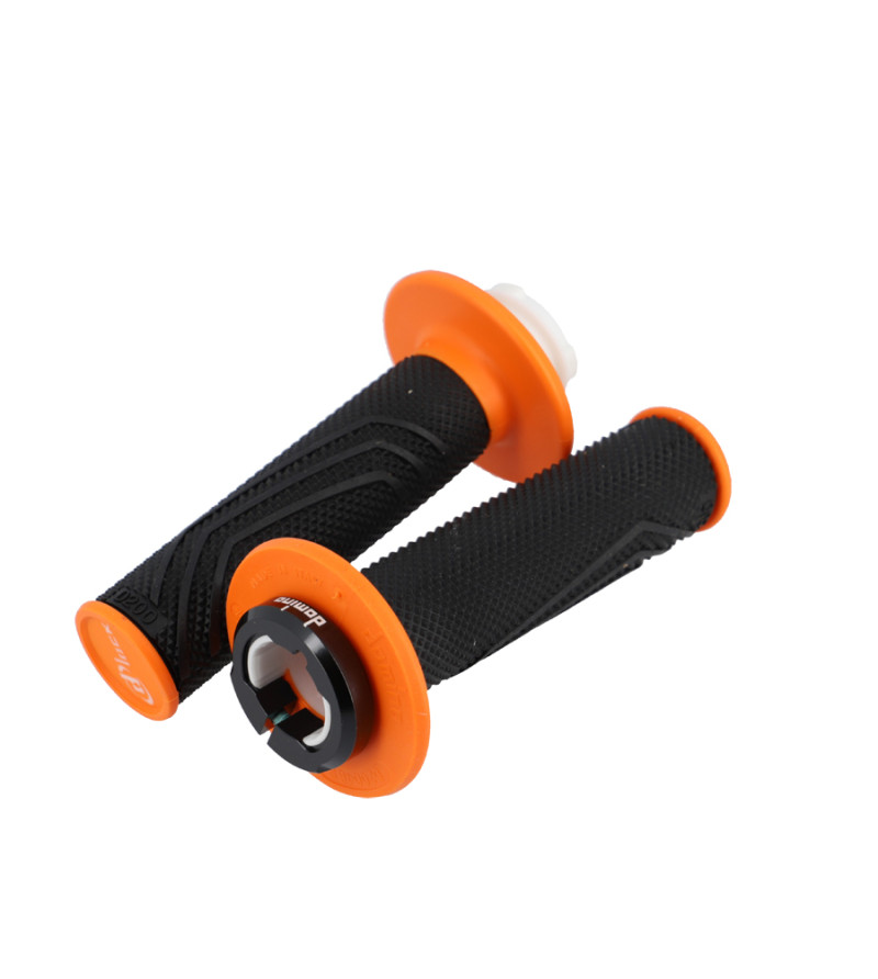 REVETEMENT / POIGNEE DOMINO D-LOCKCROSS / ENDURO / OFF ROAD NOIR/ORANGE (PR) 116MM