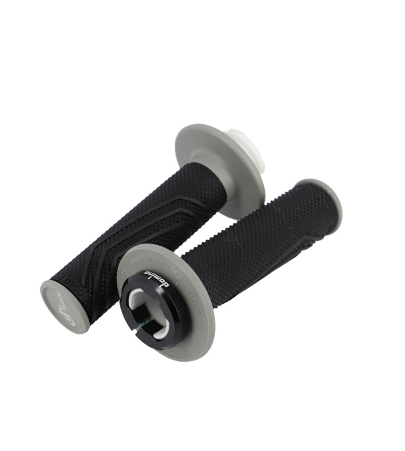 REVETEMENT / POIGNEE DOMINO D-LOCKCROSS / ENDURO / OFF ROAD NOIR/GRIS(PR) 116MM