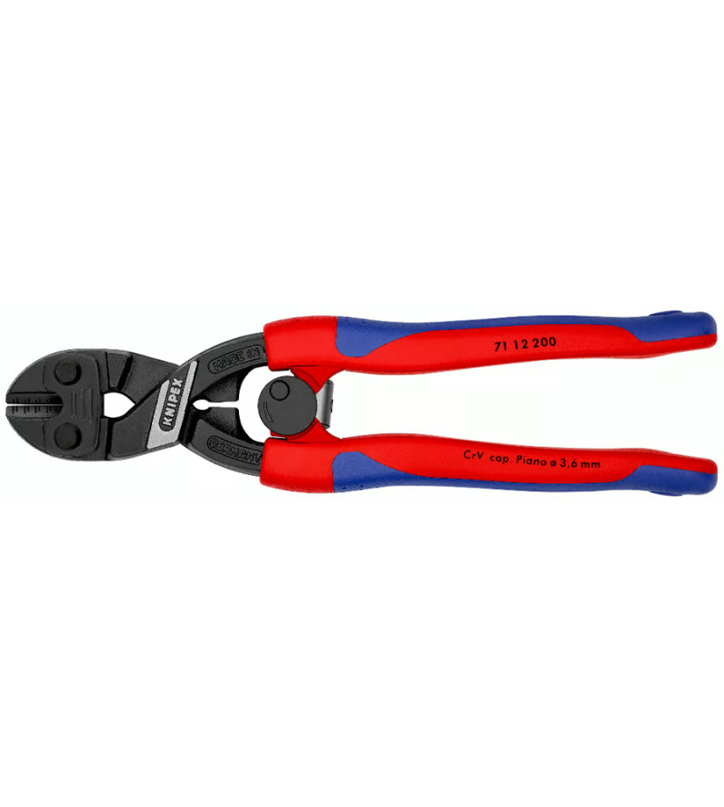 PINCE COUPE BOULON KNIPEX COBOLT 200MM ROUGE POIGNEES AVEC GAINE BI-MATIERE