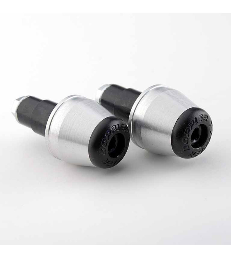 EMBOUT GUIDON DOPPLER NOIR/GRIS ALU (d. int14 ET 17MM) (X2)