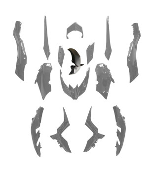 CARROSSERIE/CARENAGE MAXI SCOOTER TUN'R KIT YAMAHA XMAX 125 2018-2022 GRIS NARDO (15 PCS)