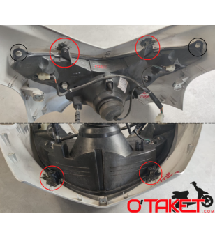 Face avant avec optique Elystar origine PEUGEOT Accueil sur le site du spécialiste des deux roues O-TAKET.COM