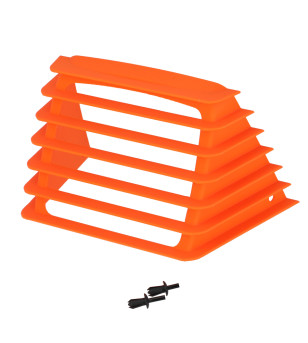 GRILLE CASQUETTE DE PHARE CYCLO ADAPT. PEUGEOT 103  RCX/SPX/SP2/FXR ORANGE