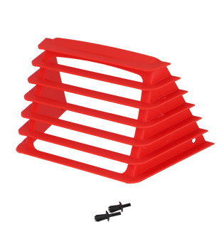 GRILLE CASQUETTE DE PHARE CYCLO ADAPT. PEUGEOT 103  RCX/SPX/SP2/FXR ROUGE