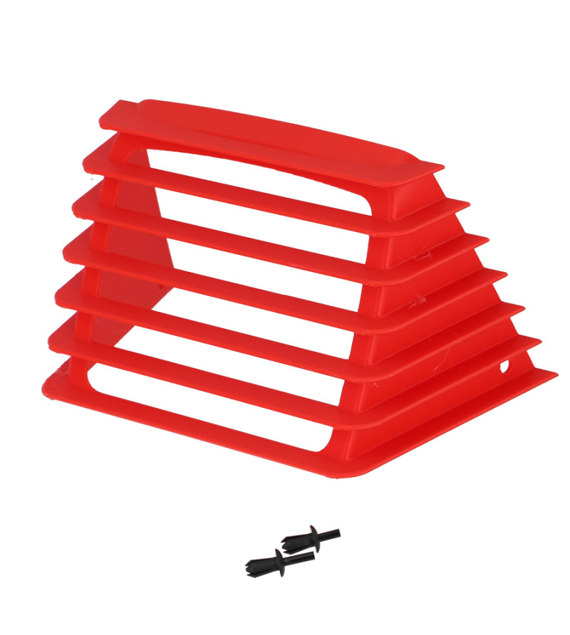 GRILLE CASQUETTE DE PHARE CYCLO ADAPT. PEUGEOT 103  RCX/SPX/SP2/FXR ROUGE