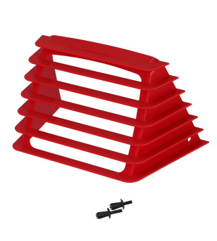 GRILLE CASQUETTE DE PHARE CYCLO ADAPT. PEUGEOT 103  RCX/SPX/SP2/FXR ROUGE FONCE