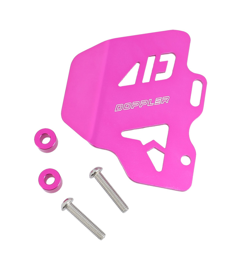 PLATINE PROTECTION ALU MAITRE CYLINDRE FREIN ARRIERE MECABOITE DOPPLER ROSE ENTRAXE 4050