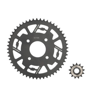 KIT CHAINE DOPPLER ACIER ADAPT. ADAPT. MASAI 420 13X53DTS D58 4 FIX  ACIER NOIR