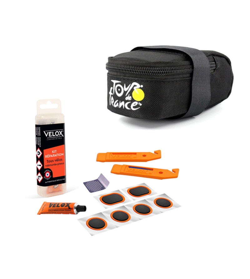 SACOCHE SELLE TOUR DE FRANCE + KIT REPARATION