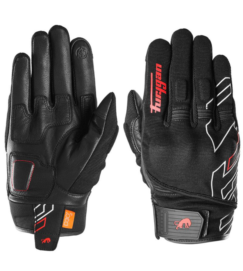 GANT FURYGAN ÉTÉ JET NEON D3O® NOIR/BLANC/ROUGE TAILLE M (PR)