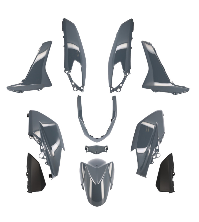 CARROSSERIE / CARENAGE MAXI SCOOTER TUN'R KIT YAMAHA NMAX GRIS NARDO 15-20 (11 PIECES)