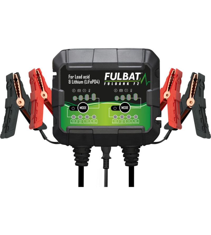 CHARGEUR BATTERIE FULBAT FULBANK F2 / 2 SORTIES - 12V / 6V 2X2A