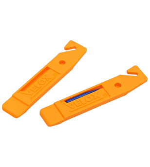 DEMONTE PNEU VELO VELOX PLASTIQUE ORANGE AVEC EXTRACTEUR SILEX (JEU DE 2)