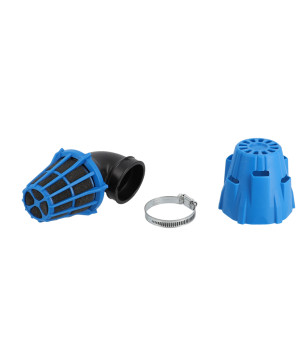 FILTRE A AIR POLINI AIR BOX BLEU ETANCHE 50 COUDE 90° D46
