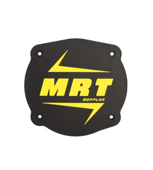 CACHE/OBTURATEUR BOITE A AIR DOPPLER ADAPT. MRT -2022 VERSION LOGO MRT NOIR/JAUNE
