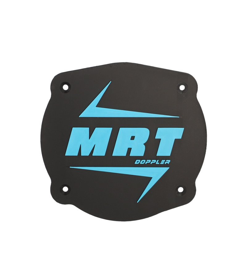CACHE/OBTURATEUR BOITE A AIR DOPPLER ADAPT. MRT -2022 VERSION LOGO MRT NOIR/TURQUOISE