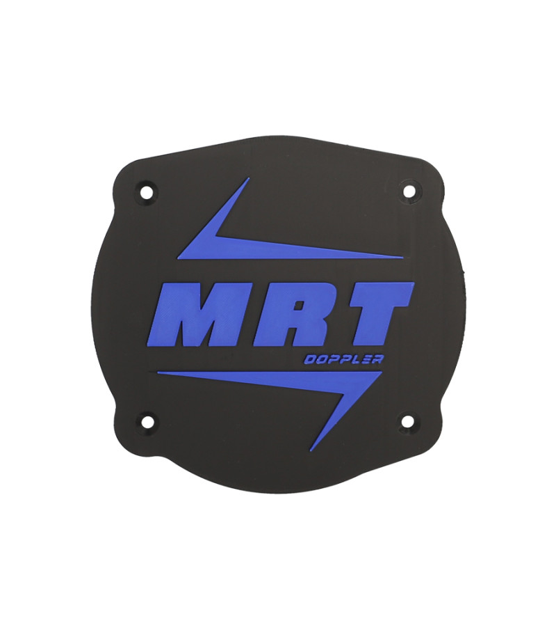 CACHE/OBTURATEUR BOITE A AIR DOPPLER ADAPT. MRT -2022 VERSION LOGO MRT NOIR/BLEU