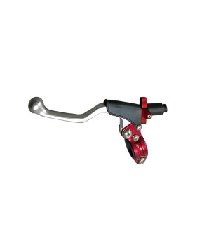 POIGNEE / LEVIER EMBRAYAGE CROSS UNIVERSEL ROUGE LEVIER ARGENT