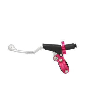 POIGNEE / LEVIER EMBRAYAGE MOTO CROSS UNIVERSEL ROSE LEVIER ARGENT