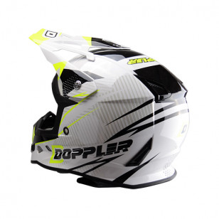 CASQUE CROSS DOPPLER BLANC / JAUNE / NOIR VERNI T59-60 L Casques Cross sur le site du spécialiste des deux roues O-TAKET.COM