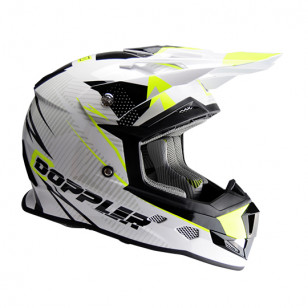 CASQUE CROSS DOPPLER BLANC / JAUNE / NOIR VERNI T59-60 L Casques Cross sur le site du spécialiste des deux roues O-TAKET.COM