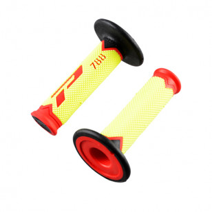 REVETEMENT/POIGNEE PROGRIP 788 ROUGE/JAUNE FLUO/NOIR (PR) TRIPLE DENSITE 115MM Revêtements et Poignées sur le site du spécial...