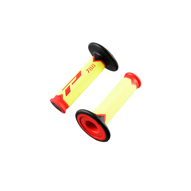 REVETEMENT/POIGNEE PROGRIP 788 ROUGE/JAUNE FLUO/NOIR (PR) TRIPLE DENSITE 115MM Revêtements et Poignées sur le site du spécial...