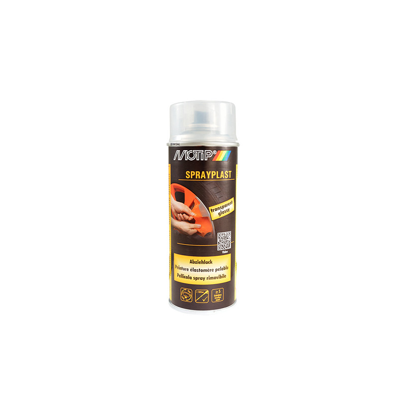 BOMBE PEINTURE MOTIP TRANSPARENT (400ML) SPRAYPLAST RETIRABLE ATELIER sur le site du spécialiste des deux roues O-TAKET.COM