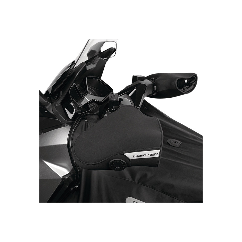 MANCHON SCOOTER / MAXI SCOOTER / MOTO TUCANO NEOPRENE NOIR AC STABILISATEUR ET COMMODO INDEPENDANT Manchons sur le site du sp...