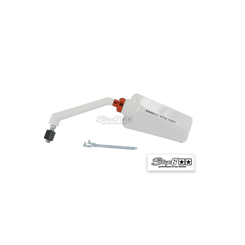 RETRO UNIVERSEL STAGE6* F1 BLANC GAUCHE Rétroviseurs sur le site du spécialiste des deux roues O-TAKET.COM