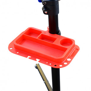 OUTIL REPARATION - PIED D'ATELIER VELO MONTAGE PLIABLE AVEC TABLETTE OUTILLAGES sur le site du spécialiste des deux roues O-T...