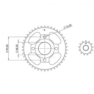 KIT CHAINE AFAM ADAPT. 125 MASH SEVENTY FIVE / CAFE RACER / SCRAMBLER 428 13X42 (DEMULT. ORIGINE) Kits chaînes sur le site du...