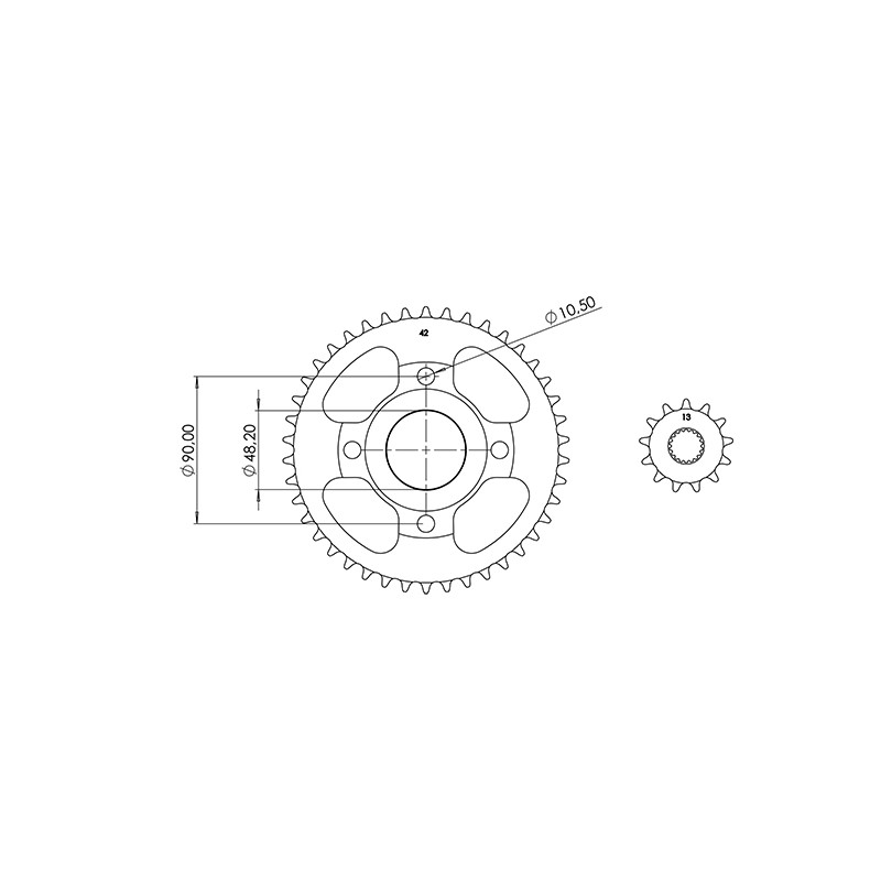 KIT CHAINE AFAM ADAPT. 125 MASH SEVENTY FIVE / CAFE RACER / SCRAMBLER 428 13X42 (DEMULT. ORIGINE) Kits chaînes sur le site du...