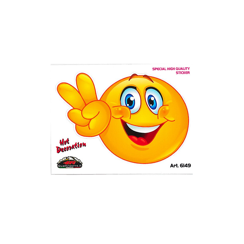 AUTOCOLLANT SMILEY HEUREUX (10X12CM) SCOOTER sur le site du spécialiste des deux roues O-TAKET.COM