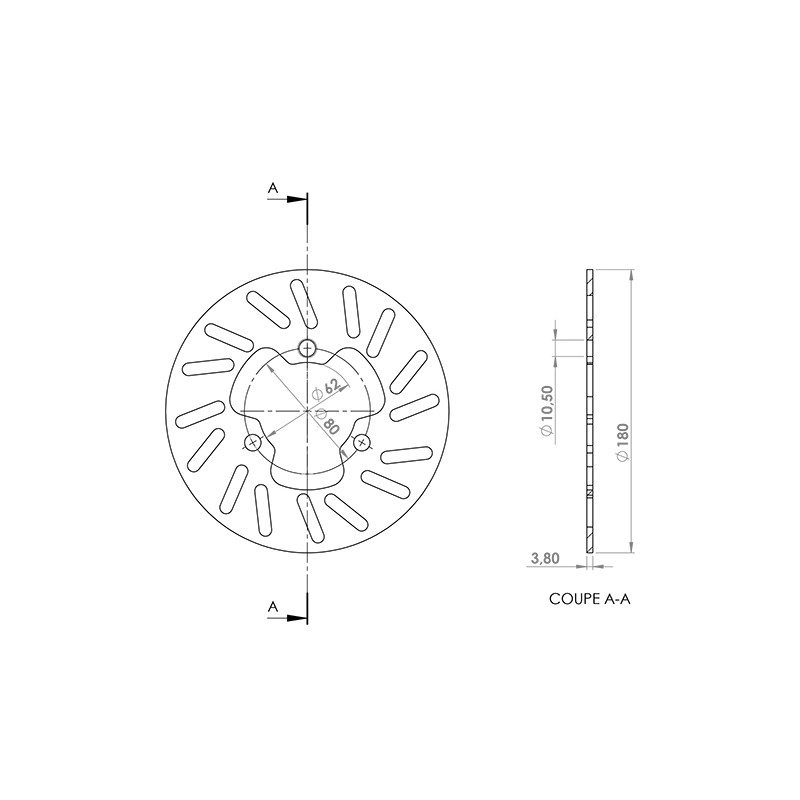 DISQUE FREIN MOTO AR NG ADAPT. DERBI SENDA L/R/SM 1995-2003 50 À BOITE sur le site du spécialiste des deux roues O-TAKET.COM