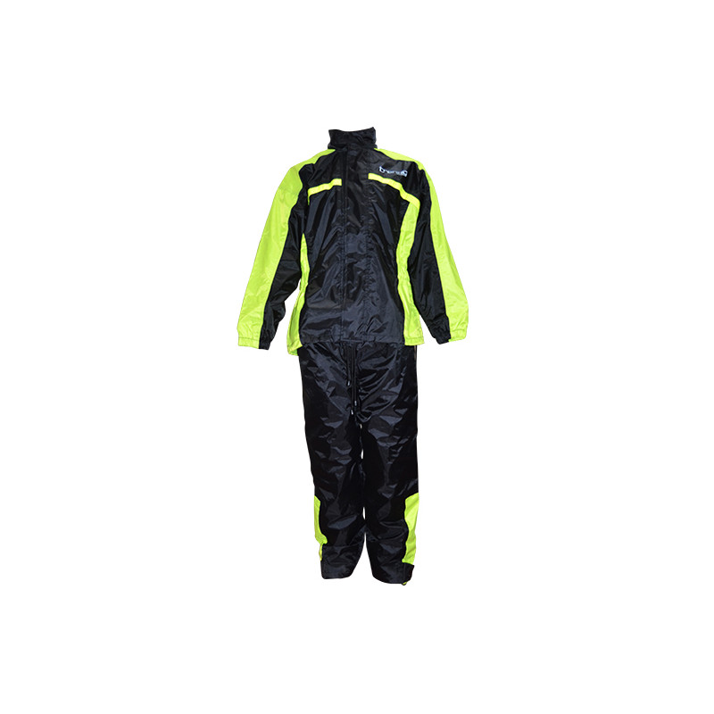 VESTE + PANTALON PLUIE TRENDY NOIR / JAUNE FLUO (ENSEMBLE 2 PIECES) TAILLE S Vêtements pluie sur le site du spécialiste des d...