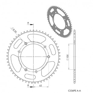 COURONNE MECABOITE 13 ADAPT. MRT / SENDA 2000→/ XP6 2000→ / XLIMIT 2003→ / XP7 R / RS3 420 53DTS D105 3X2 50 À BOITE sur le s...